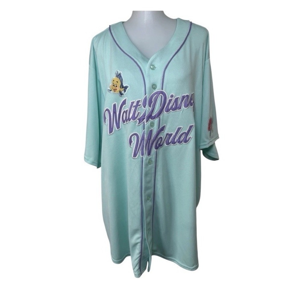 NEW Disney Parks Disneyland Ariel The Little Mermaid 89 Baseball Jersey size 3XL